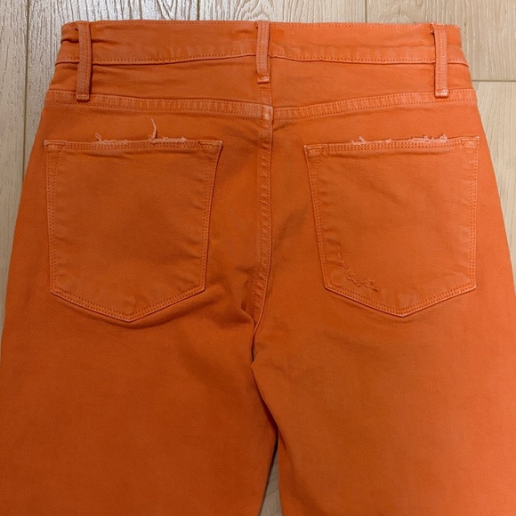 FRAME Le High Straight, Distressed, Washed Tangerine, sz 27 - Picture 5 of 15